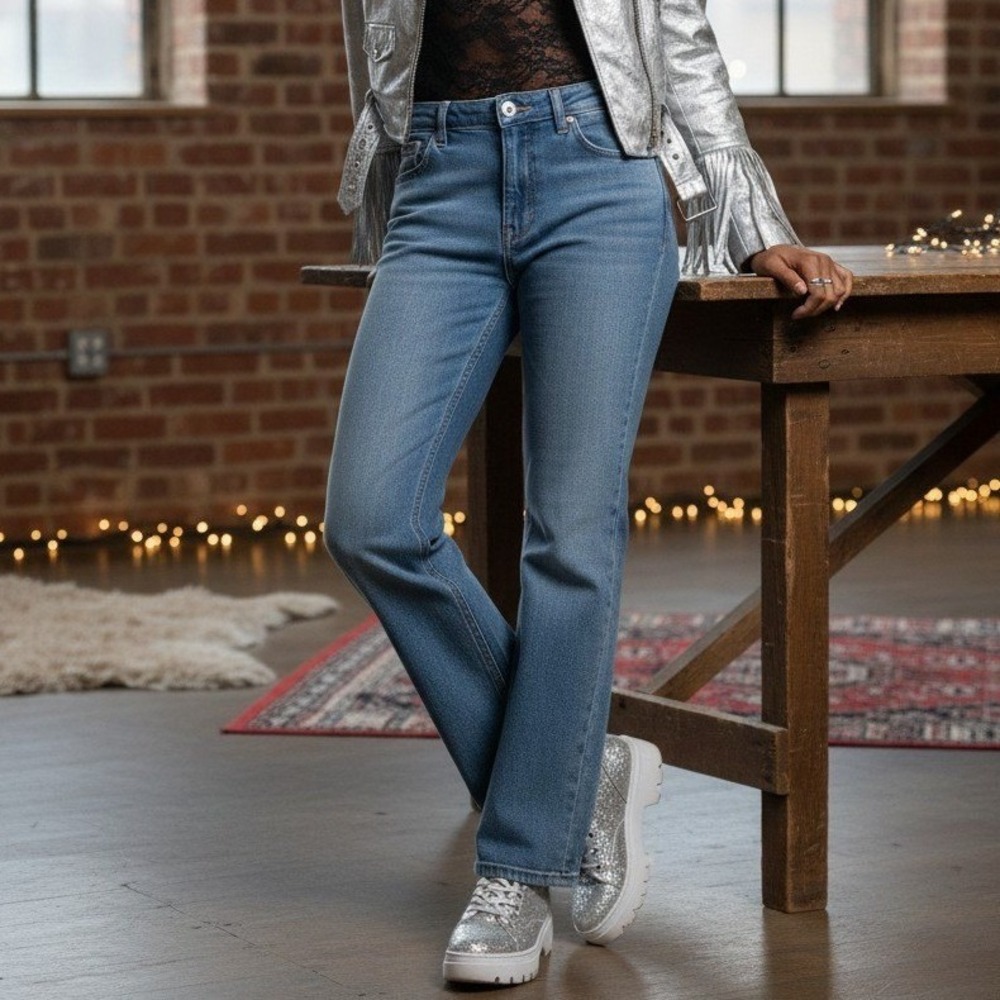 Lee Bootcut Jeans 10 Blue Flex Motion Mid Rise Casual Chic Comfort Capsule Boho